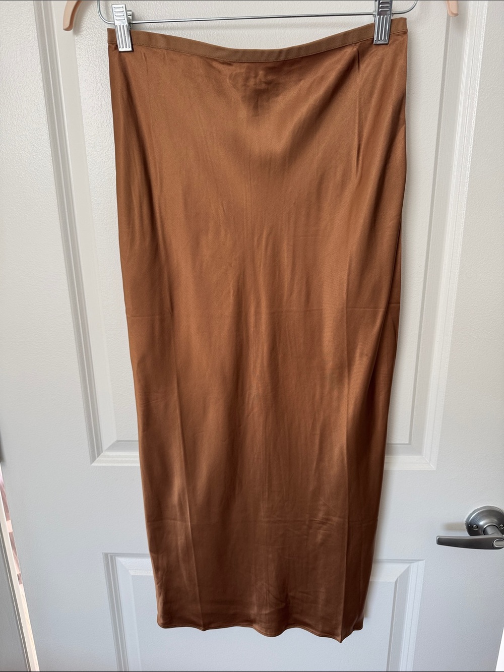 J.Crew Brown Satin Midi Skirt, NWT, XS